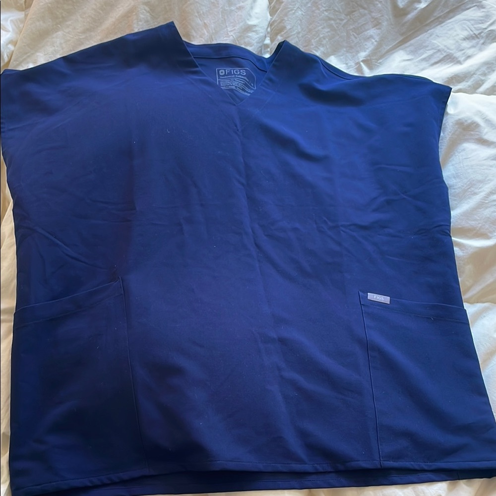 Figs Estrella M Navy Scrub Top